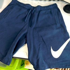 Men’s Navy Blue Nike Jogger Shorts. Great condition. Thick, fleece, comfy, loose